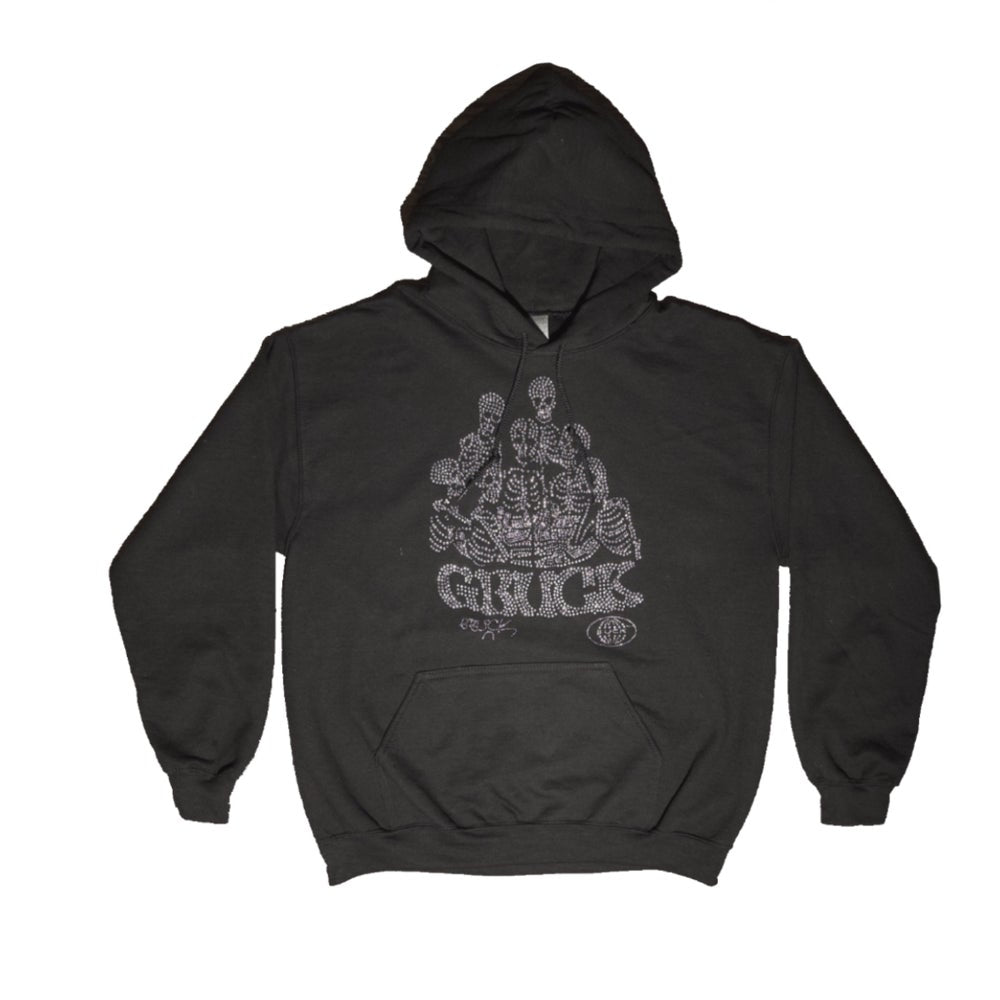 PULL OVER rhinestone hoodie